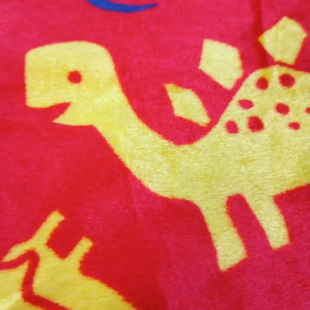 JoAnn Dinosaur Plush Fabric Red Yellow Blue Dino Print 1 Yard x 60
